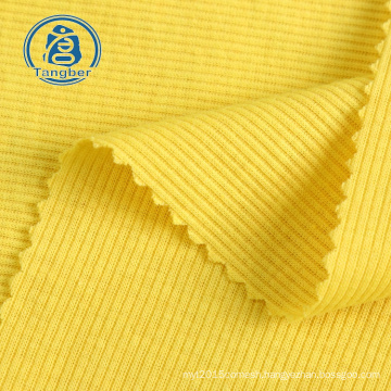 China factory cheap price knitting 95 polyester 5 spandex 2x2  rib knit fabric